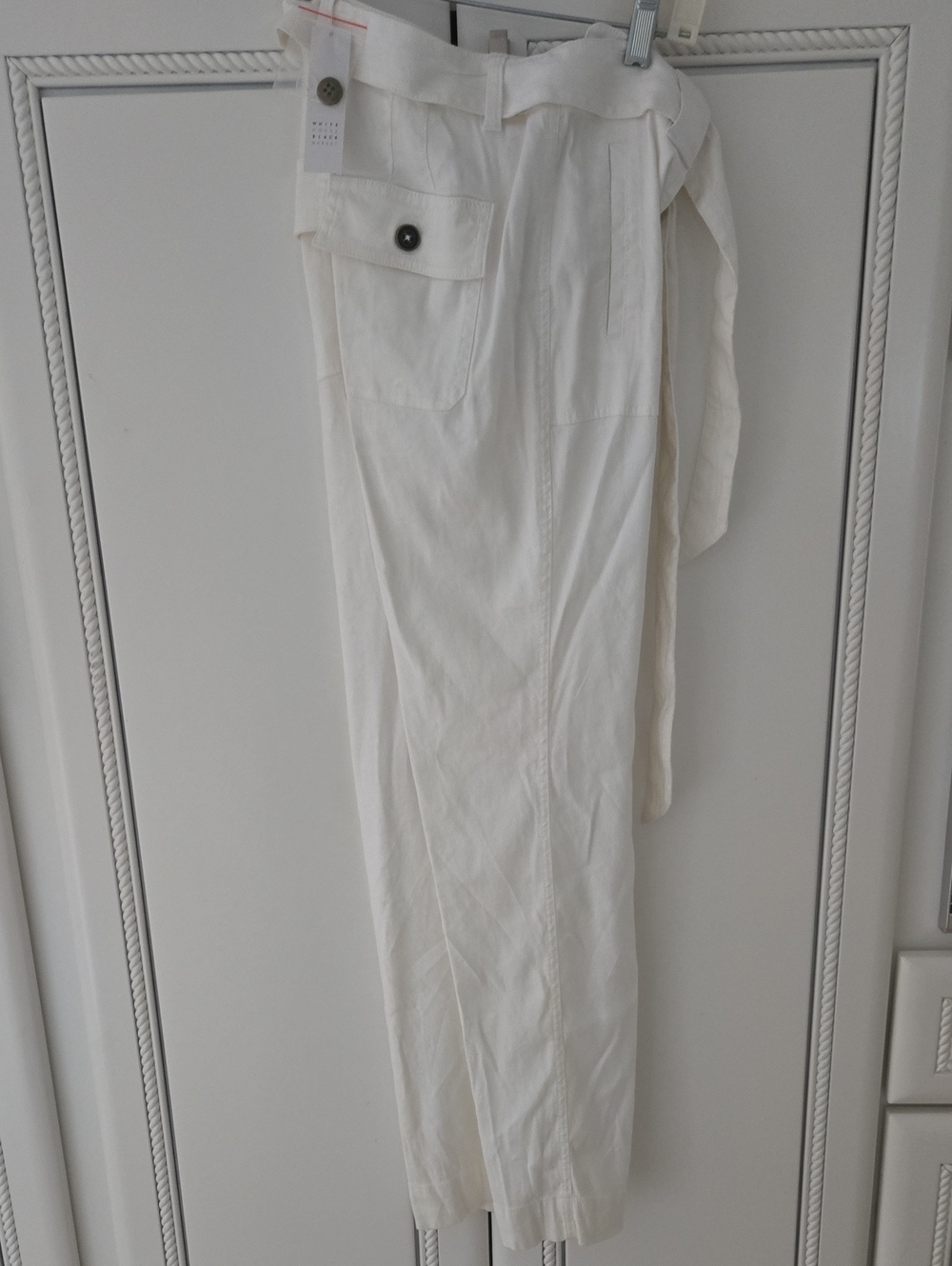 White House Black Market White Cargo Tie-Waist Pants